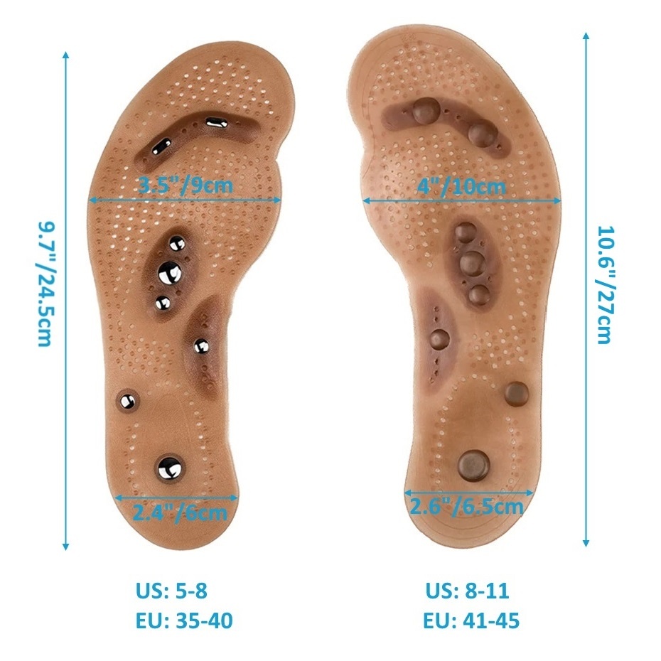 Transparent LIOOBO Magnetische Einlegesohlen Orthopädische Massage Druckpunkte Akupressur Einlegesohlen Schuh Pads Größe 38-44 2 Paar