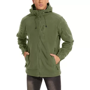 Fleecejacke, Winterjacke, taktische Jacke, Kapuzenjacke, Fleecejacke mit Kapuze, winddichte Jacke, Full Zip Fleecejacke